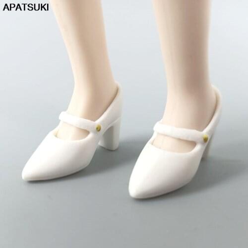 1Pair Fashion White High Heels Shoes for Barbie Doll Sandals Boots Doll Shoes for Blythe Doll Accessories Kids DIY Toy Best Gift