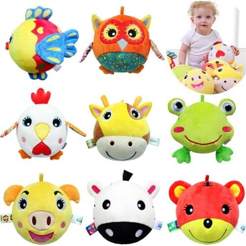 1PC Newborn Baby Rattles Toys Develop Intelligence Toys Soft Cloth Ball Baby Grasping Toy Infant Hand Bell Rattle Toy