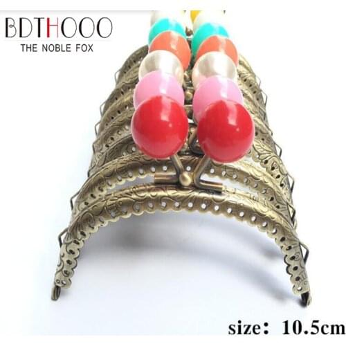 10pcs10.5cmRound Metal Purse Frame Handle for Clutch Bag Accessories Making Kiss Clasp Lock Bronze Tone Candy Bags Hardware