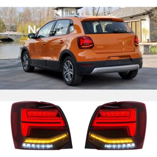 2PCS Left Handle Drive LED Tail Lights ABS PMMA Dynamic Turn Signal Back Lamp for VW POLO 6R/6C/612011‑2017 Taillight assembly