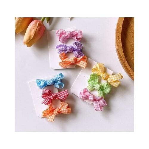 3Pcs/lot Hot Candy Color Bow Hairpin Solid/ Dot/ Flower Print Ribbon BB Hair Clips for Baby Girls Kids Hair Accessories
