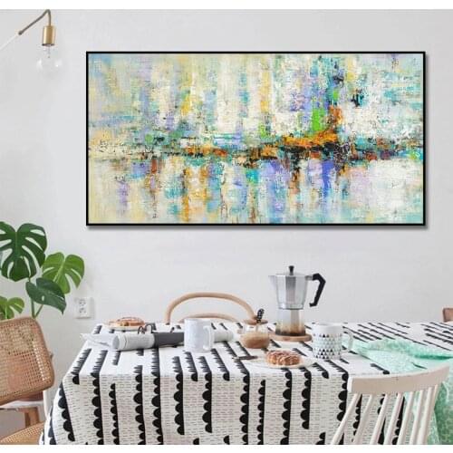 Abstract Oil Painting Nordic Wall Art Picture Handmade Modern Landscape Oil Painting for Living Room Wall Decoration No Frame