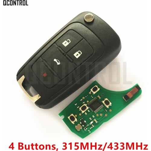 QCONTROL Car Remote Key Fits for Chevrolet Malibu Cruze Aveo Spark Sail 4 Buttons Automobile Flip Key