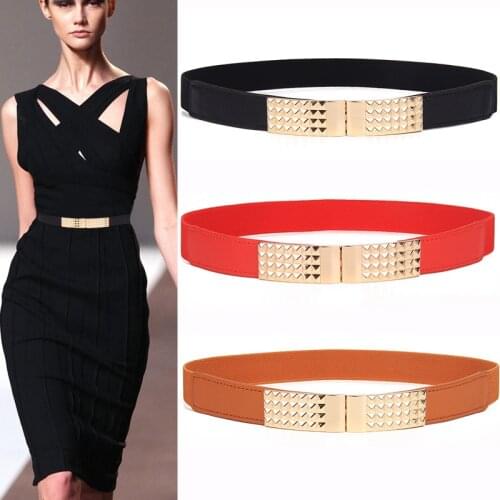 Free Shipping Newest Hot Sale Waistbands for Women thin Red Elastic Cummerbunds Stretch Belt Ladies Female Dress Accessories