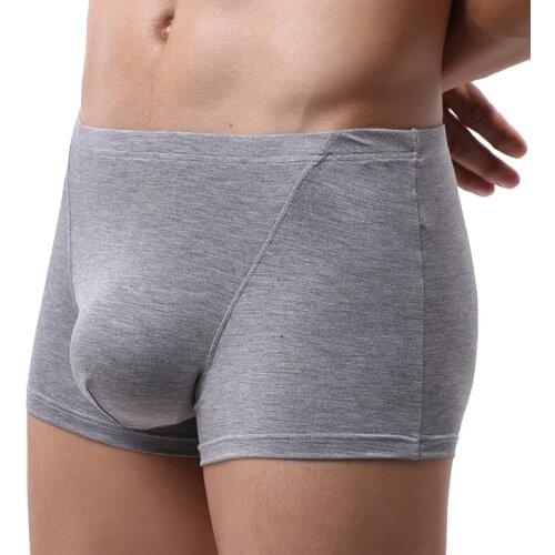 Boxer Men Underwear Mens Panties Soft Bamboo Fiber Man Underpants Brand Homme Boxershorts Sexy U Convex Penis Bag European size
