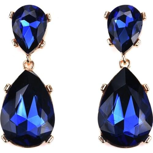 Big Gem Luxury Crystal Beads Trendy Boho Statement Long Oorbellen Hangers Glass Earrings Drop Earrings Gift