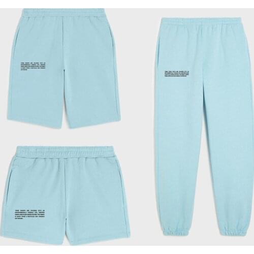 Solid Color Baggy Sweatpants Women 100% Cotton Elastic Waist Drawstring Joggers Spring New Letter Print Couple Casual Pants