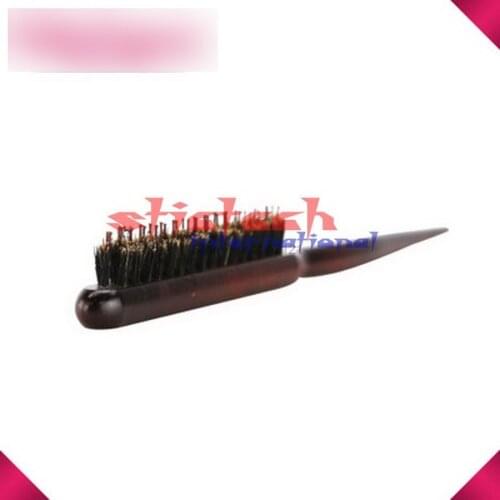 By dhl or ems 500 pcs Brand New High Quality Wood Handle Natural Boar Bristle Hair Brush Fluffy Comb Hairdressing Barber Tool