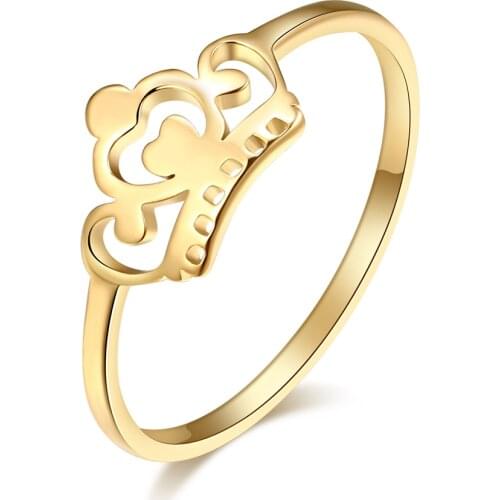 DOTIFI 316L Stainless Steel Fashion Rings For Women Crown Ring Jewelry Engagement Party Wholesale R225