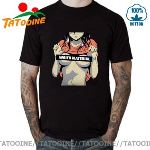 Dropship Tatooine Geek Waifu Materials T shirt men Sexy Anime Girl Lewd Ahegao T-shirt Nerd Hentai Tee shirt Senpai Otaku Tshirt