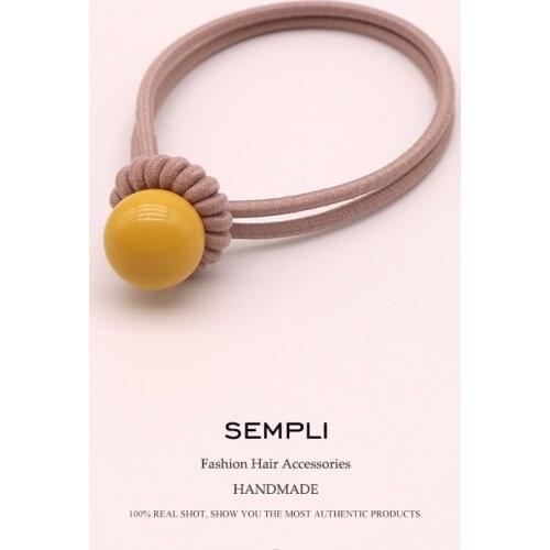 6 Colors High Elasticity Elastic Hair Bands For Women Hair Band Candy Color Beads Ponytail Kid Children Rubber Band Scrunchie