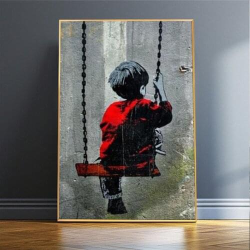Banksy Graffiti Art Canvas Painting on the Wall Art Poster Print Canvas Painting Living Room Home Wall Picture Frameless