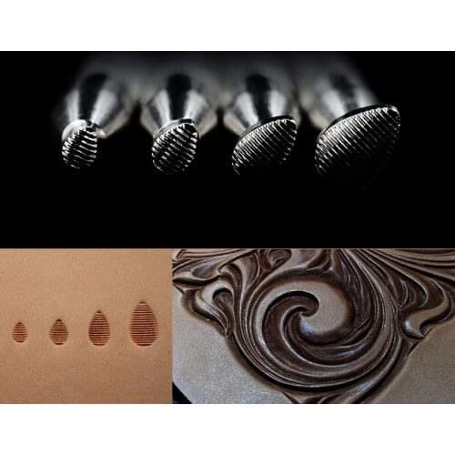 Engraving stamp for veg leather Stainless Steel Cowhide Printed Tools Shaped punch stamp workshop tool thumb print 4 size