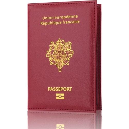 Hot Sale Fashion Red France Passport Cover Women Passport Holder Case for Passports Girls Cute Passport Case For France