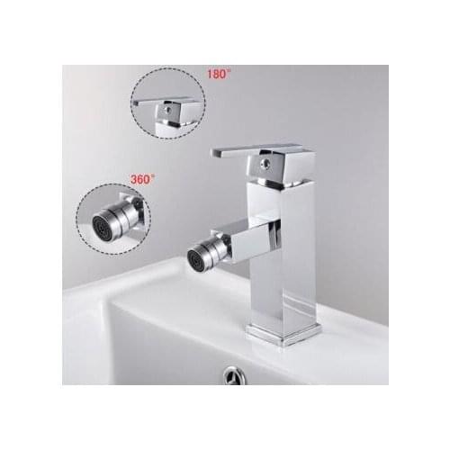 Copper single hole short basin faucet chrome, Brass wash basin faucet hot and cold, Bathroom sink basin faucet mixer water tap