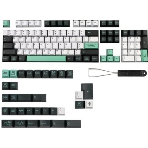 Mechanical Keyboard Keycaps Botanical Leaves Cherry Profile 137 Keys Dye Sub KeyCaps Compatible Cherry MX GK61 64 84 96