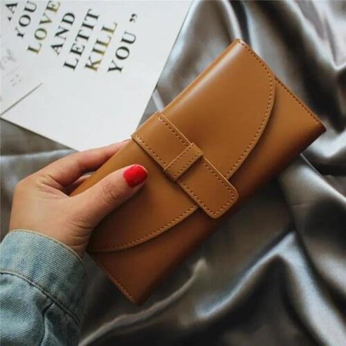 Fashion Wallet Female Long Ins Simple Large-Capacity Buckle Student Clutch Bag Wallet Card Bag Tide