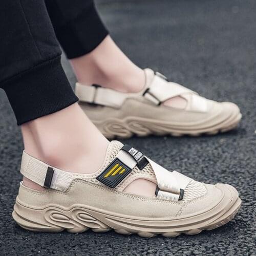 Summer Men Aqua Shoes Fashion Swimming Fishing Mesh Fabric Breathable Quick Dry Upstream Water Shoes Sandals Footwear Male