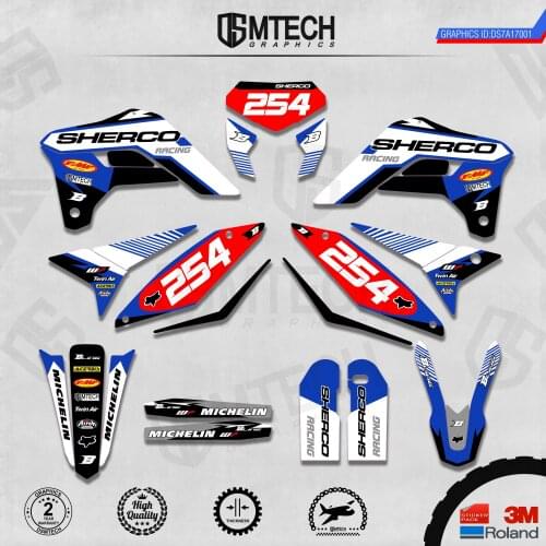 DSMTECH Custom Team Graphics Decals 3M Stickers Kit For SHERCO Sticker 2017 2018 2019 2020 SE SEF 001
