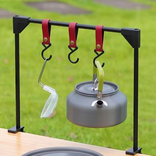 Desktop Storage Rack Folding Outdoor Camping Desktop Shelf Lamp Pole BBQ Picnic Hanging Table Shelf Multifunctional Bracket