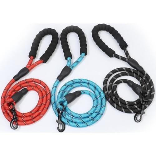 Nylon Dog Leash Foam Round Rope Leash Strong Safte Comfortable for Small Meduim Large Dog Leash Daily Working Accessories