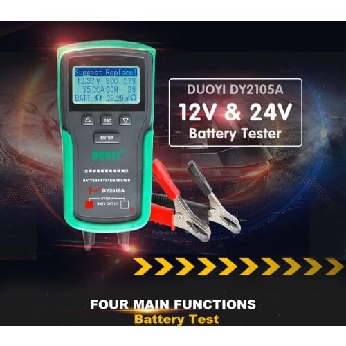 DUOYI DY2015A 12V 24V Battery Tester Analyzer Lead Acid CCA Load Battery Charge TestDigital Automotive Battery Capacity Tester