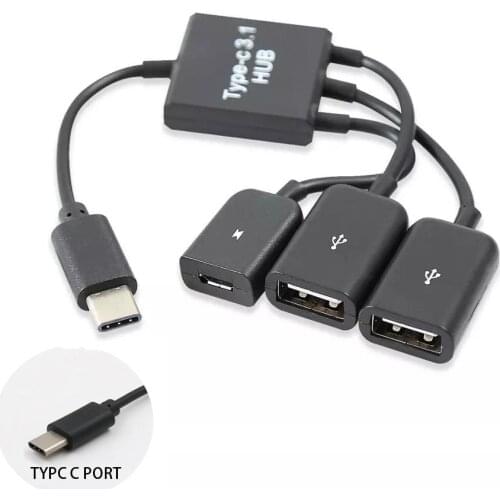 Type c USB3.1 hub one point two OTG cable at the same time 1 drag 2 mouse keyboard U disk USB mini female adapter USB hub