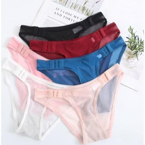 Sexy Women Panties Solid Color Lace Female Briefs Temptation Perspective Pantys Underwear Ladies Low-Rise Intimates Comfort