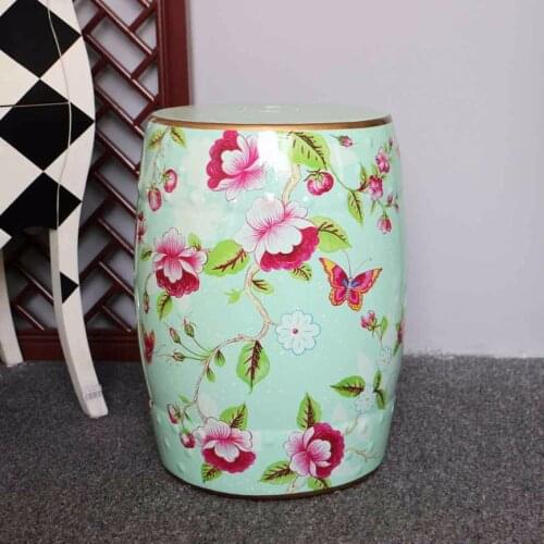 Home decoration green furniture ceramic garden Chinese stool