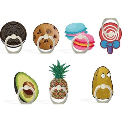 Universal Finger Ring Fruits Mobile Phone Holder Dessert Phone Holder Cookies Avocado Stand Holder For Iphone Huawei All Phone
