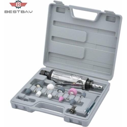 16Pcs 1/4'' Air Compressor 90psi Die Grinder Rotary Tool Craft + Stones & Case Power Tool Set