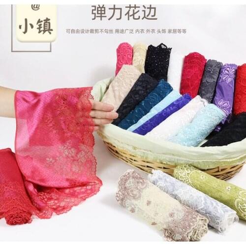 1 Meter/lot Blue Purple Red Elastic Lace Fabric Ribbon Underwear Stretch Lace Trim DIY Headband Sewing Garment Accessories