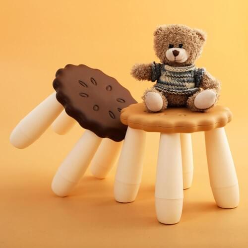 1Pc Cookie Shape Thicken Plastic Stools Living Room Non-slip Bath Bench Cute Children Stool Changing Shoes Stool Kids Furniture