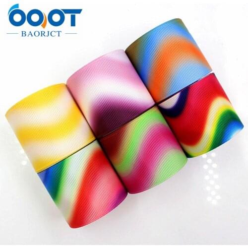 176013,38MM Gradient ripple Printed grosgrain ribbon,garment accessories hair accessories material, DIY Handmade decoration