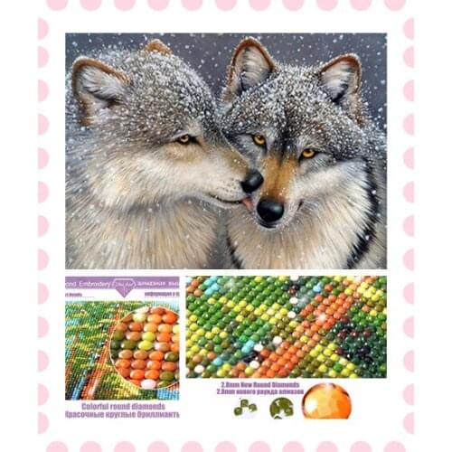 2019 SPEED SEND High-quality Diy diamond painting two wolves 100% full Round/square diamond embroidery NEEDWORK for friend,gift