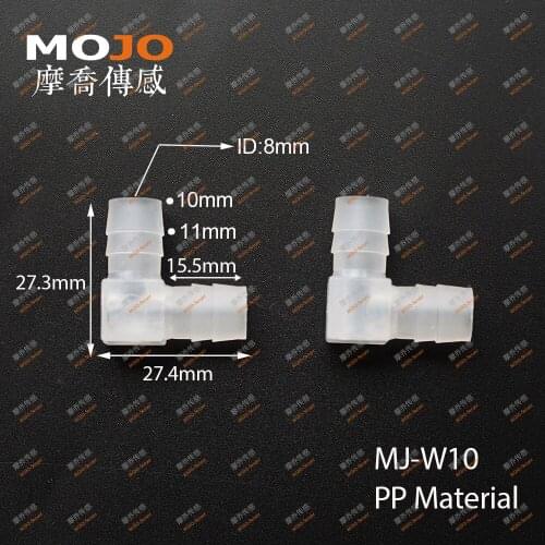 2020 MJ-W10(100pcs) Elbow type size for 10mm min out diameter pipe connector