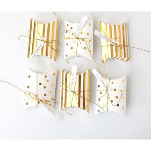 55% Dropshipping!!10Pcs Food Biscuit Box Polka Dot Striped Box Birthday Party Wedding Christmas Gift Packaging Box