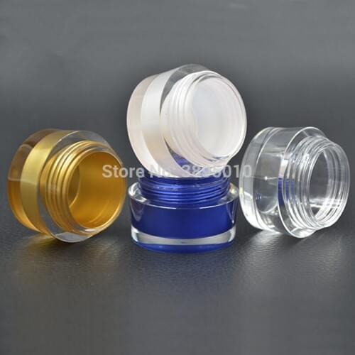 5g luxury colored empty sample Acrylic cream Jar container 0.17oz Mini Cosmetic Cream Jar bottles with lids F722