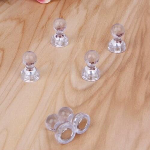 6pcs Transparent Colorless Magnetic Plastic Thumbtack Whiteboard Message Sticker L4MD
