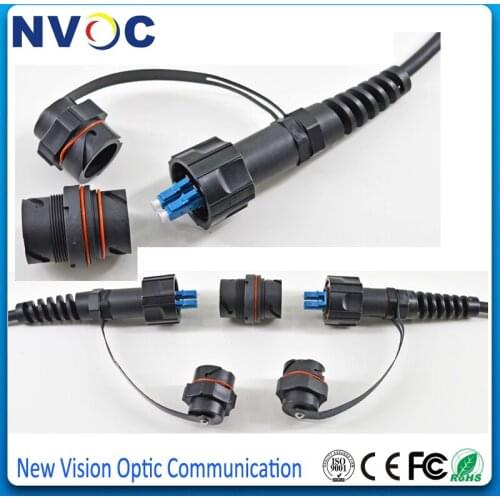 8Pcs/Lot,2C MM(62.5/125) Outdoor IP67 ODVA-LC to LC/UPC Duplex 1M FTTA Fiber Patch Cord+8Pcs/Lot ODVA LC/UPC DX Fiber Adapter