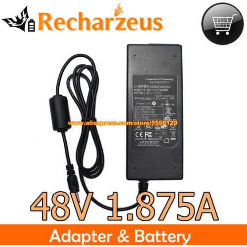 Genuine CWT 2AAL090R AC Adapter 48V 1.875A 90W Power Supply With 5.5x2.1mm Tip DC Adapter Computer Charger Laptop