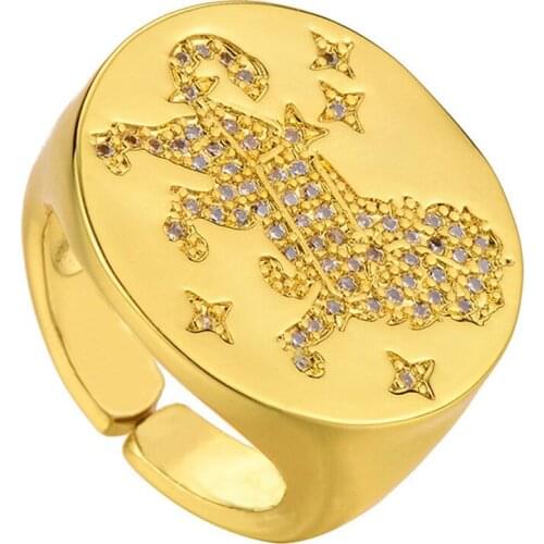 African Jewelry Ethiopia Lion Ring Bold Round Bague Adjustable Crystal Rings Women Men Ethiopian Wedding Gift Zirconia Bijoux