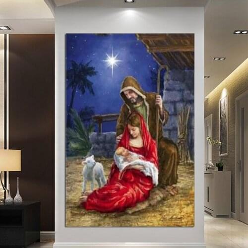Diamond Mosaic Icon Diamond Embroidery Icons Rhinestones Pictures Diamond Painting Full Drill Religion Virgin Mary Newborn