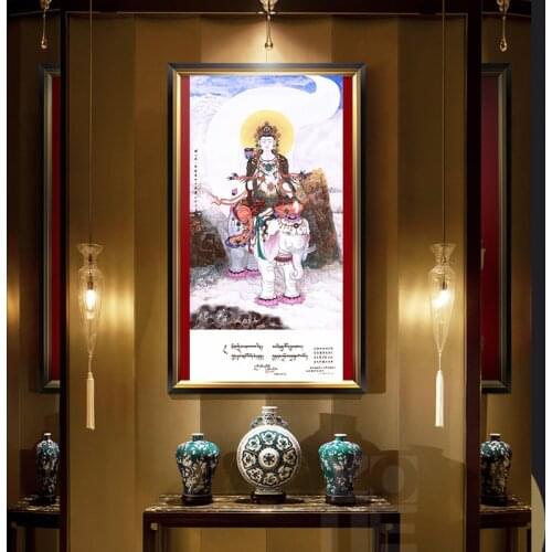 Avalokitesvara Bodhisattva Painting Thangka India Chinese Canvas Prints Painting Poster Wall Art Pictures for Hallway Home Decor