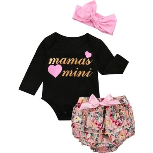 Free shipping Newborn Baby Girls Clothes Romper Jumpsuit Bodysuit+Diaper Cover Pants Outfits