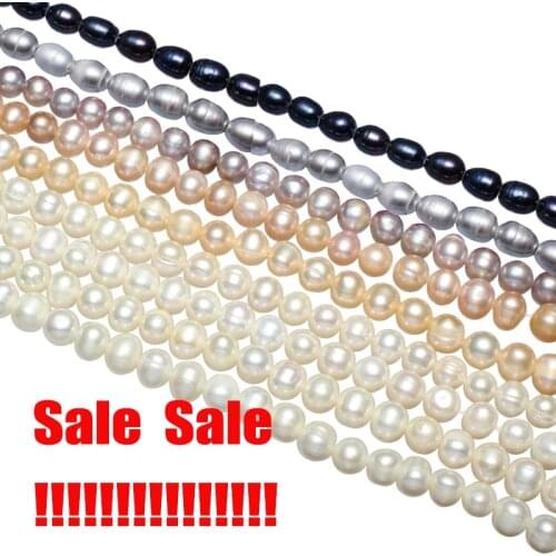 Cheap Wholesale Wholesale many color 100% Natural Rice Shape Freshwater Pearl Beads For Jewelry Making DIY Bracelet Necklace