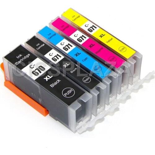 CISSPLAZA 10x PGI670 CLI671 ink cartridge compatible for Canon MG5760 MG5765 MG5766 MG6860 MG6865 TS6060 TS5060 TS9060 TS8060