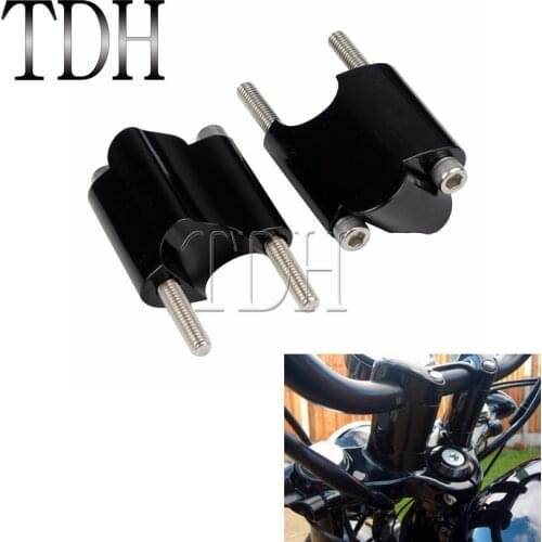 Black Motorcycle CNC Aluminum Handlebar Riser Rise Height 2" Riser Extension 1" Bar For Harley Sportster XL1200X XL 1200 48