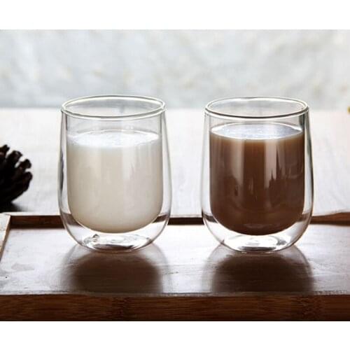 Home, Bar, Drinking Utensils Creative Insulation Glass Cup Home Milk Cup Coffee Cup Office Tea Cup Double Glass Cup Restaurant