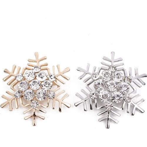 Crystal Brooch Decorative Garment Accessories Bridal Wedding Dress Rhinestone Snowflake Brooch Pin Christmas Gift S2017487